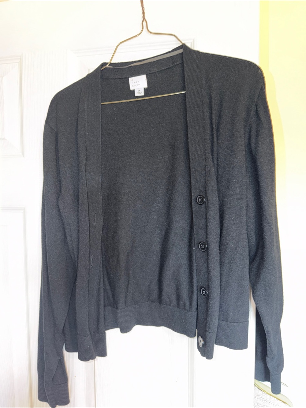 a new day Black Women's Button Cardigan Sweater